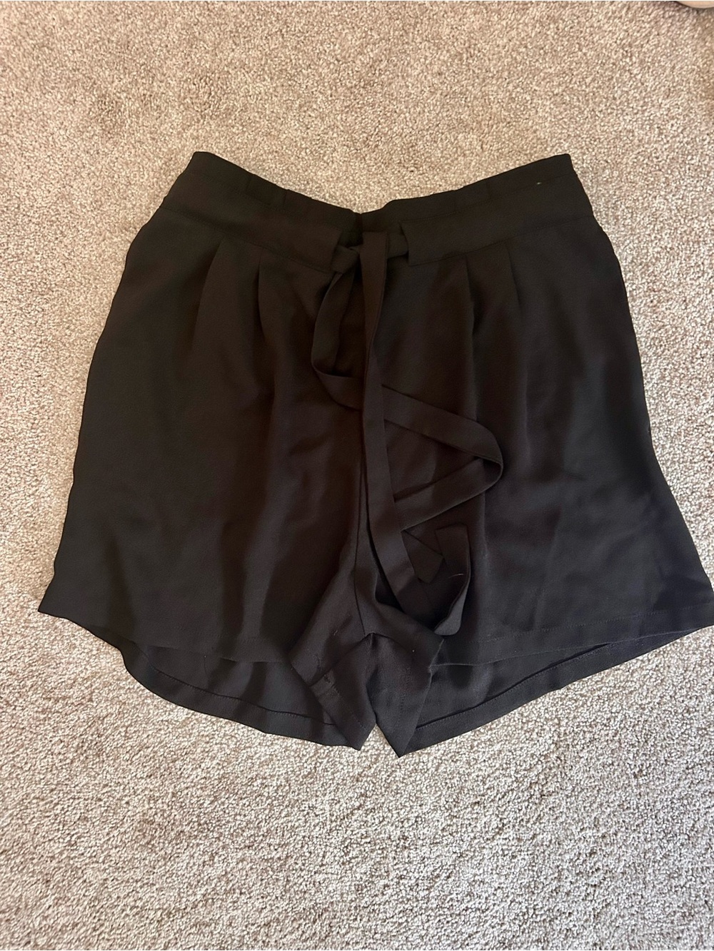 DR2 Black High-Waist Tie-Front Shorts